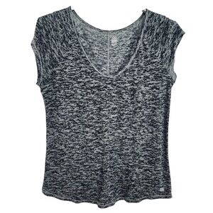 Victoria’s Secret VSX Sport Black and Gray Short Sleeve Shirt, Size L